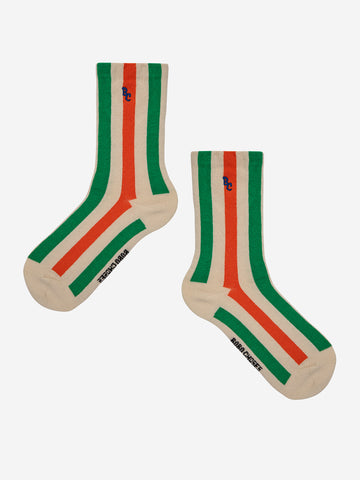 Vertikale Streifen Lange Socken