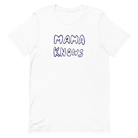Mama Knows Marinefarbenes Print-T-Shirt Frau