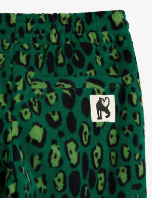 Leopard Fleece-Hose Grün