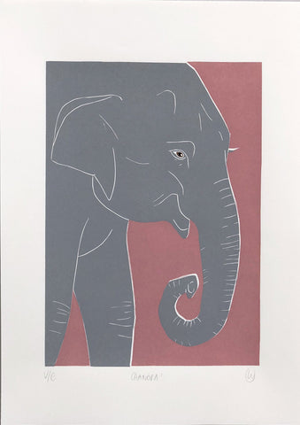 Linostudio Druck ,Chandra der Elefant' - Zirkuss